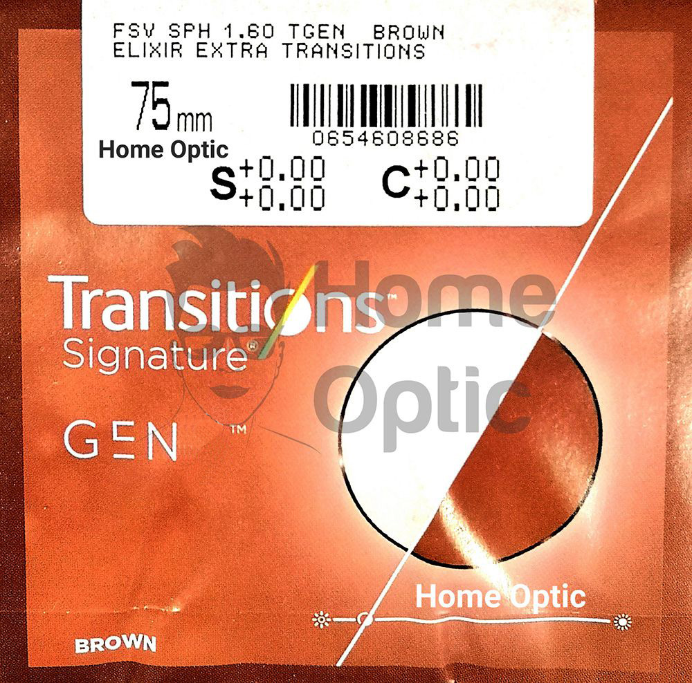 Линза MEKK 1.60 Transitions Gen S Brown Elixir Extra (Cyl. от +2.00 до -2.00)
