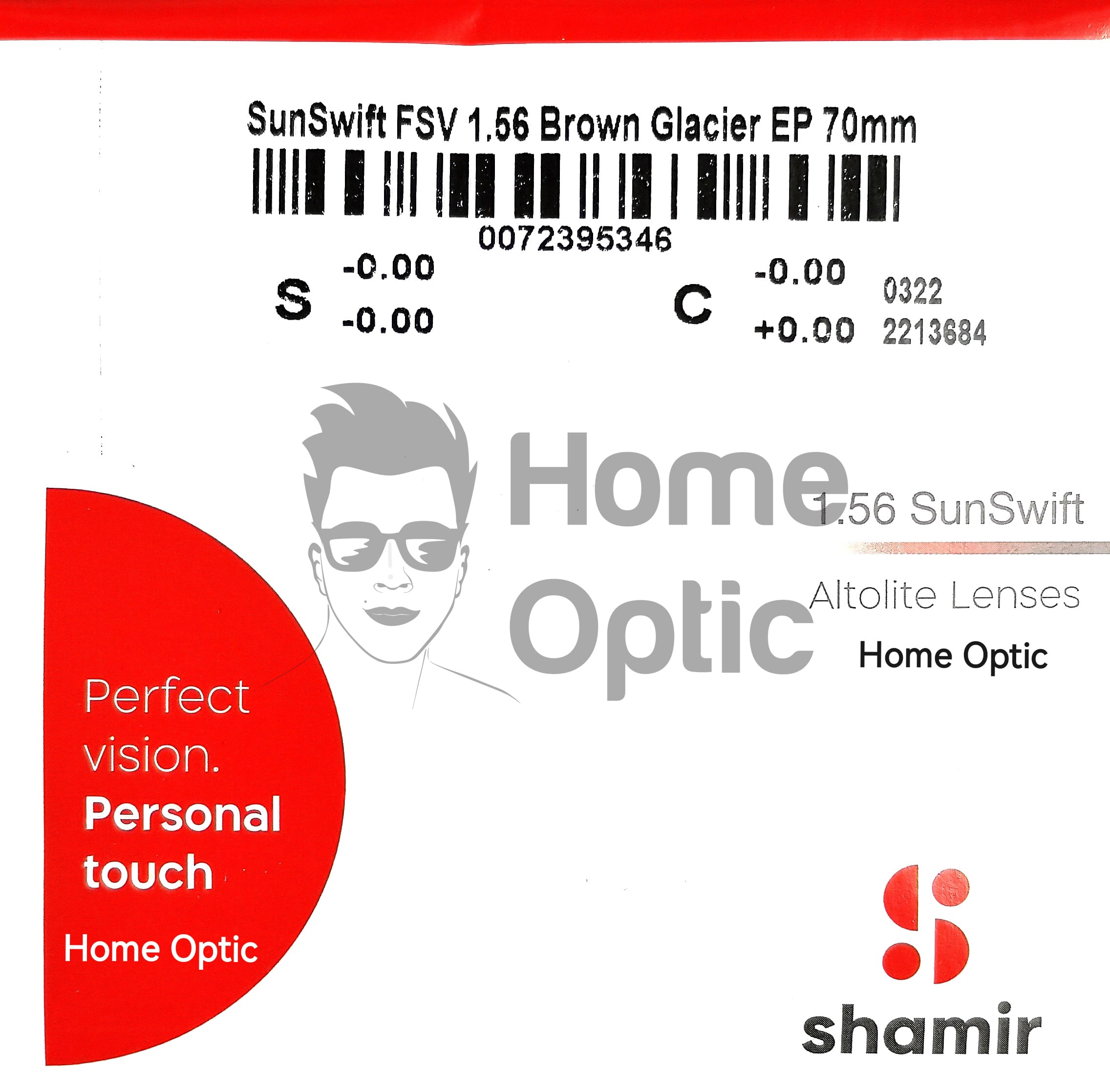 Линза SHAMIR Altolite 1.56 SunSwift Brown Glacier