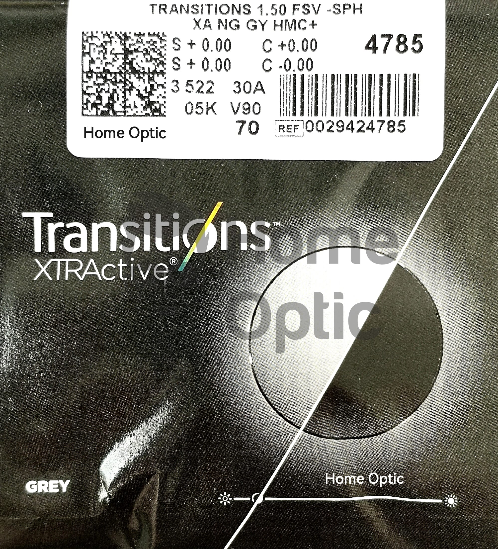 Линза SHAMIR 1.50 Transitions XTRActive NG Grey HMC+