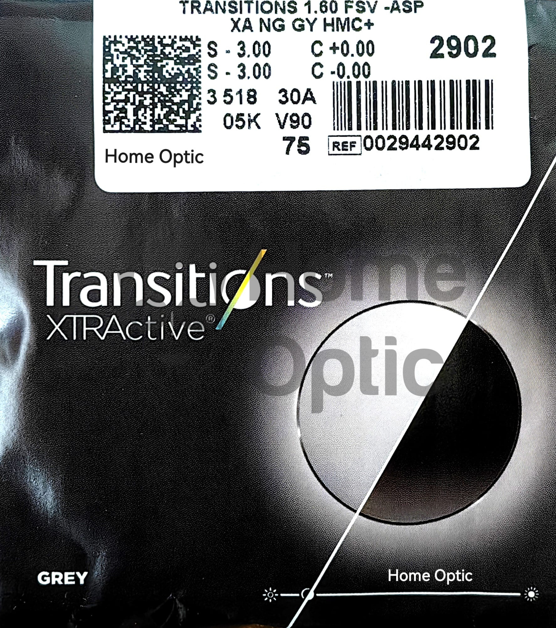 Линза SHAMIR AS 1.60 Transitions XTRActive NG Grey HMC+